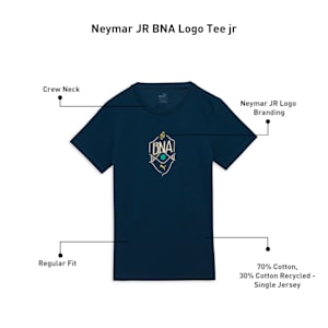 Neymar JR "BNA" Youth Football Logo Tee, Marine Blue-Sand Dune, extralarge-IND